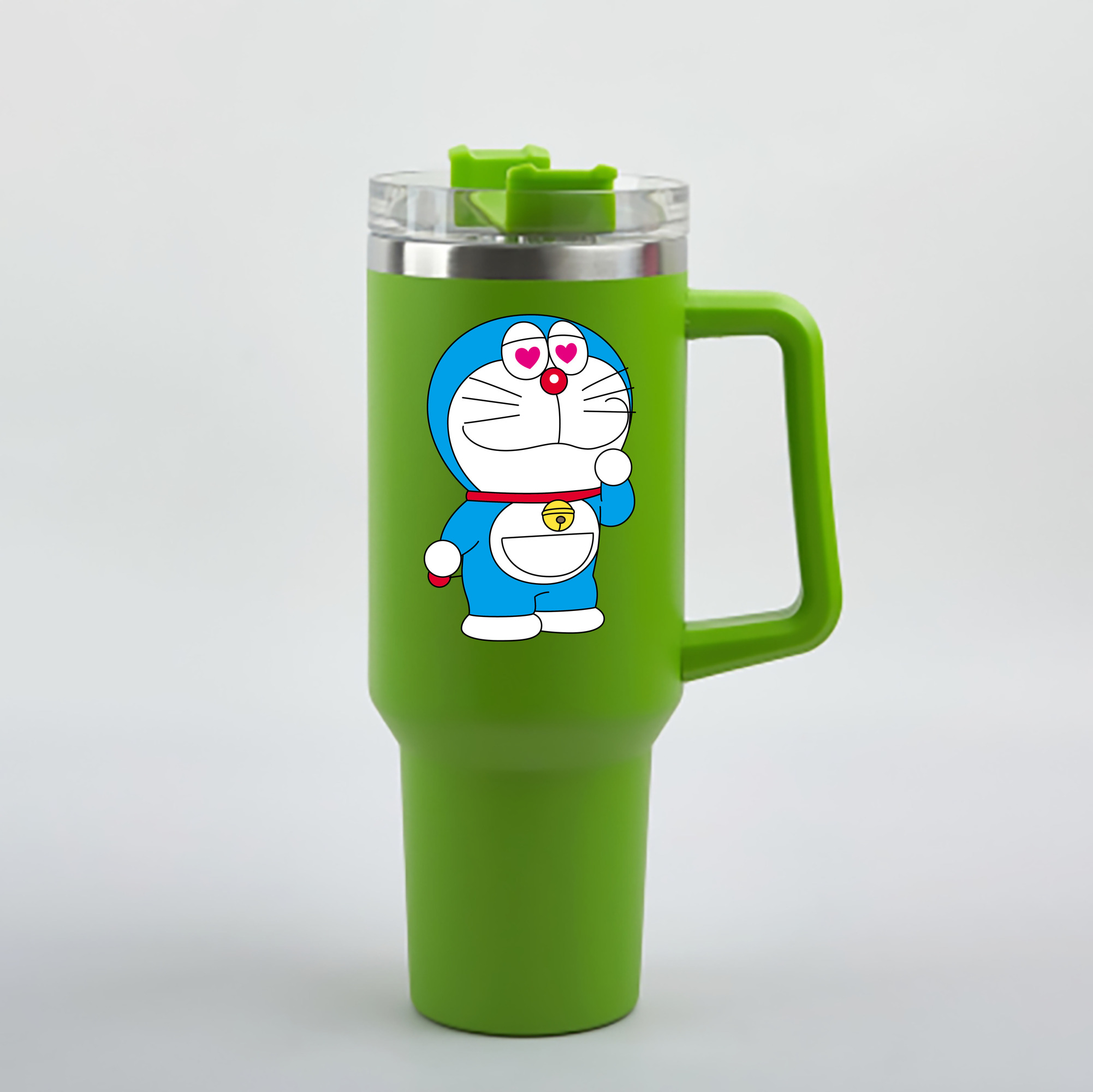 （画像用） ドラえもん Doraemon 1200mL車用タンブラー - クリスタルステッカー（プラスチックストロー付き）